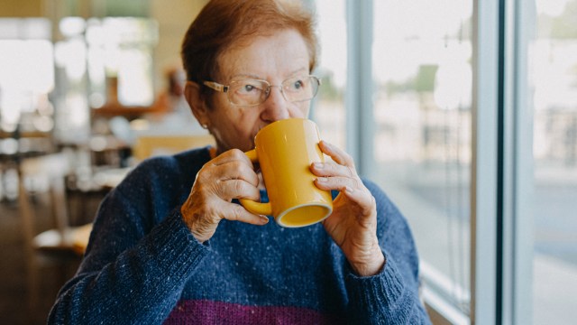 Article thumbnail: Pensioner drinking tea