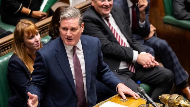 Article thumbnail: A handout photograph released by the UK Parliament shows Britain's main opposition Labour Party leader Keir Starmer speaking during the weekly session of Prime Minister's Questions (PMQs), at the House of Commons, in London, on October 25, 2023. (Photo by Maria UNGER / UK PARLIAMENT / AFP) / RESTRICTED TO EDITORIAL USE - NO USE FOR ENTERTAINMENT, SATIRICAL, ADVERTISING PURPOSES - MANDATORY CREDIT " AFP PHOTO / Maria Unger /UK Parliament" (Photo by MARIA UNGER/UK PARLIAMENT/AFP via Getty Images)