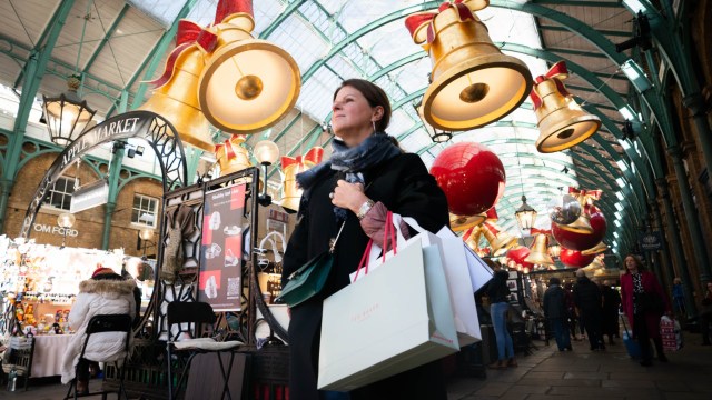 Article thumbnail: Shoppers in Covent Garden, central London, as the Christmas shopping period begins for retailers. Picture date: Friday November 17, 2023. PA Photo. Photo credit should read: James Manning/PA Wire